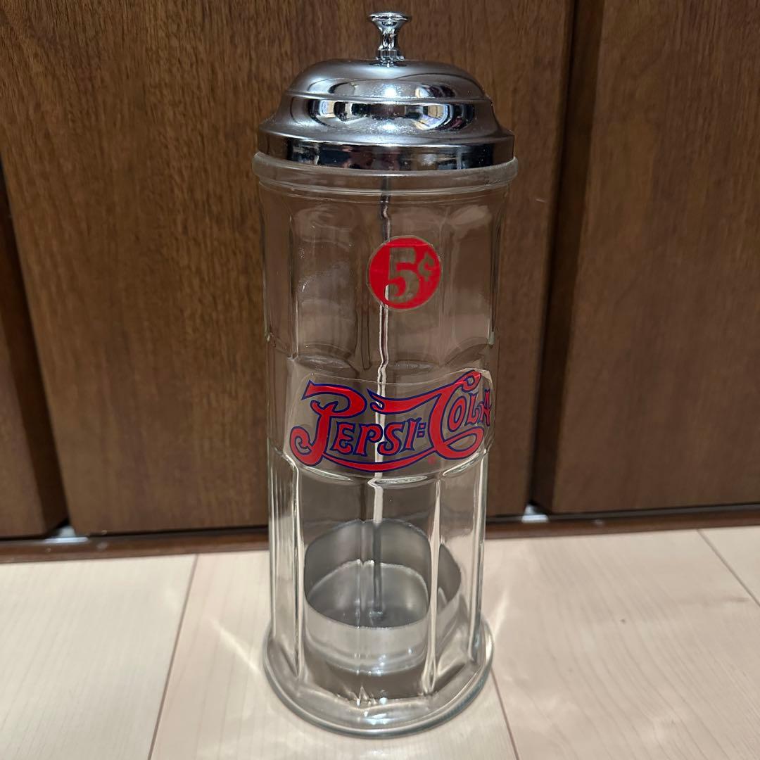 【Vintage】PEPSI COLA ストロー ディスペンサー ガラスケース