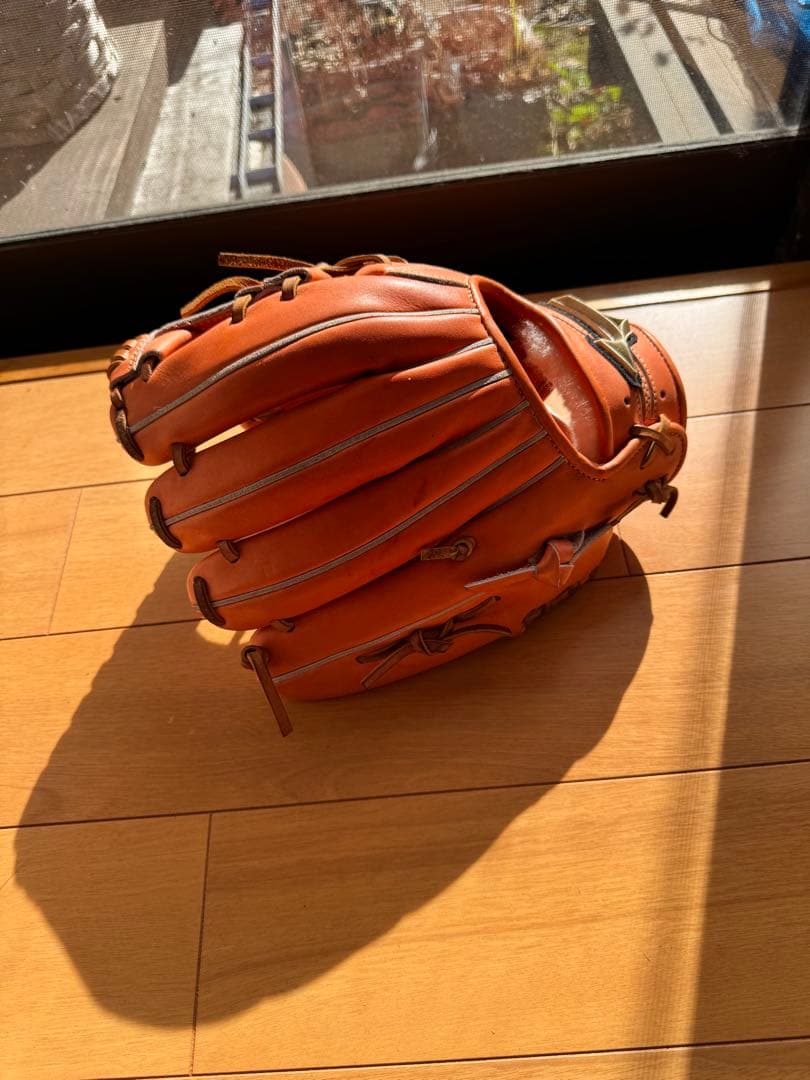 Globali 硬式グローブ オレンジ 5本指