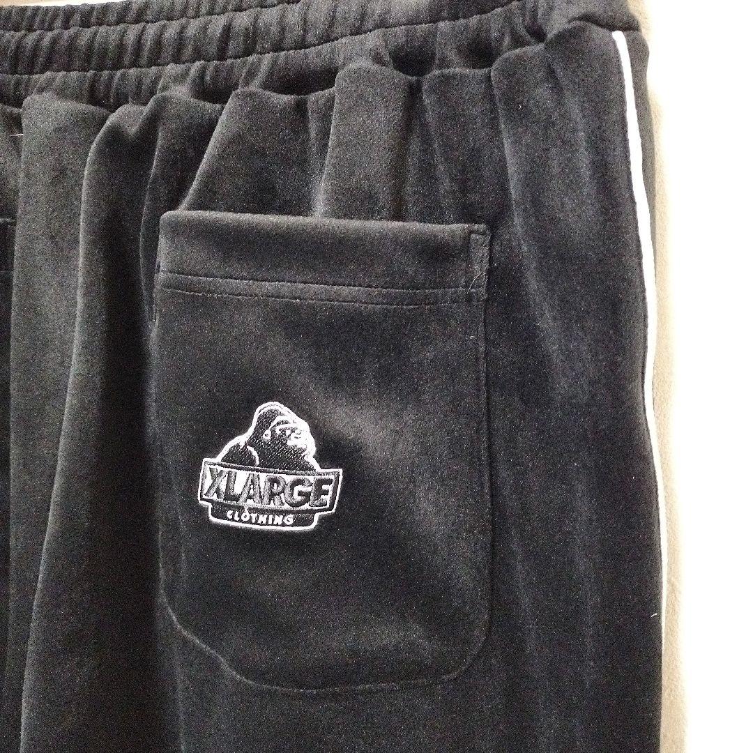ほぼ新品 XLARGE × DexFilmz ベロアトラックパンツ 黒 XL