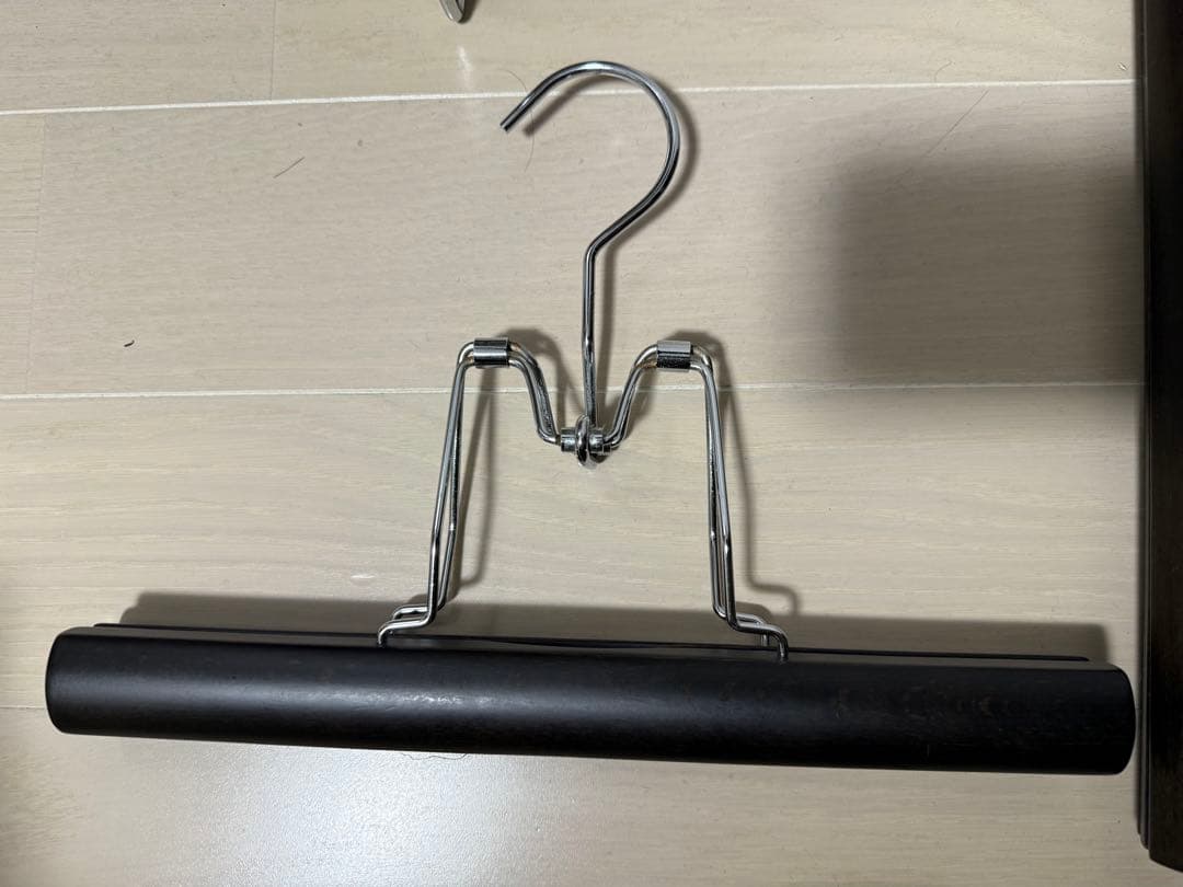 【中田ハンガー】木製 吊りズボンハンガー 5本セット