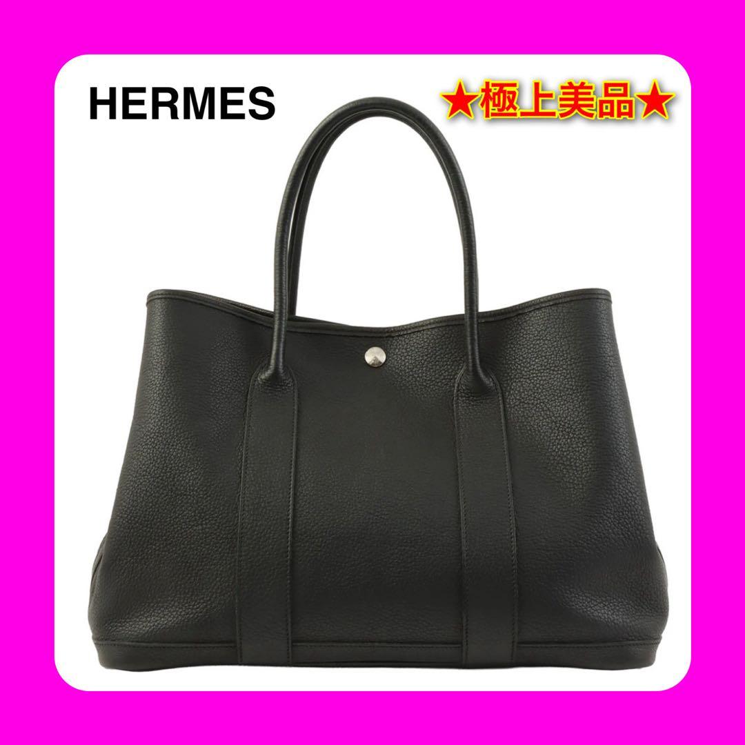 ★美品★★エルメスガーデンパーティPM ネゴンダ ブラック A4収納
