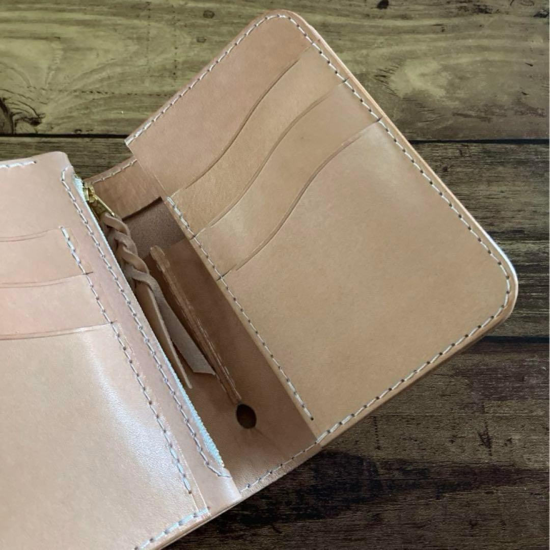 【呪われし者】COW CRUST クラストレザー　ミドルウォレット　タン