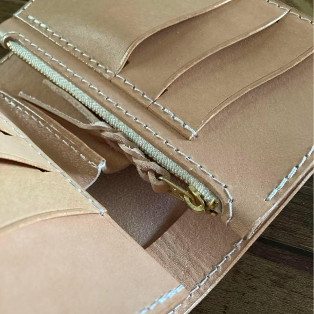 【呪われし者】COW CRUST クラストレザー　ミドルウォレット　タン