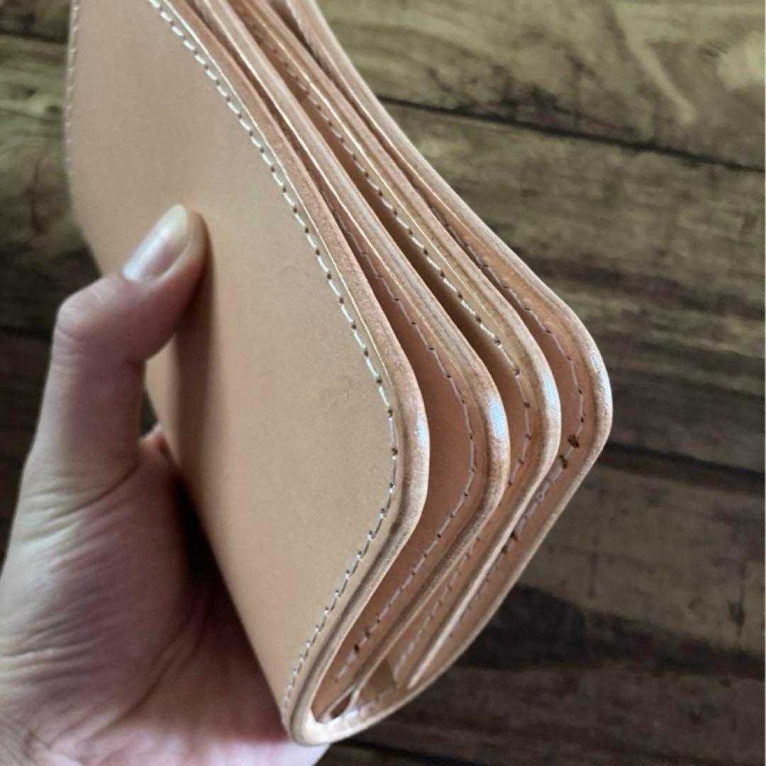 【呪われし者】COW CRUST クラストレザー　ミドルウォレット　タン