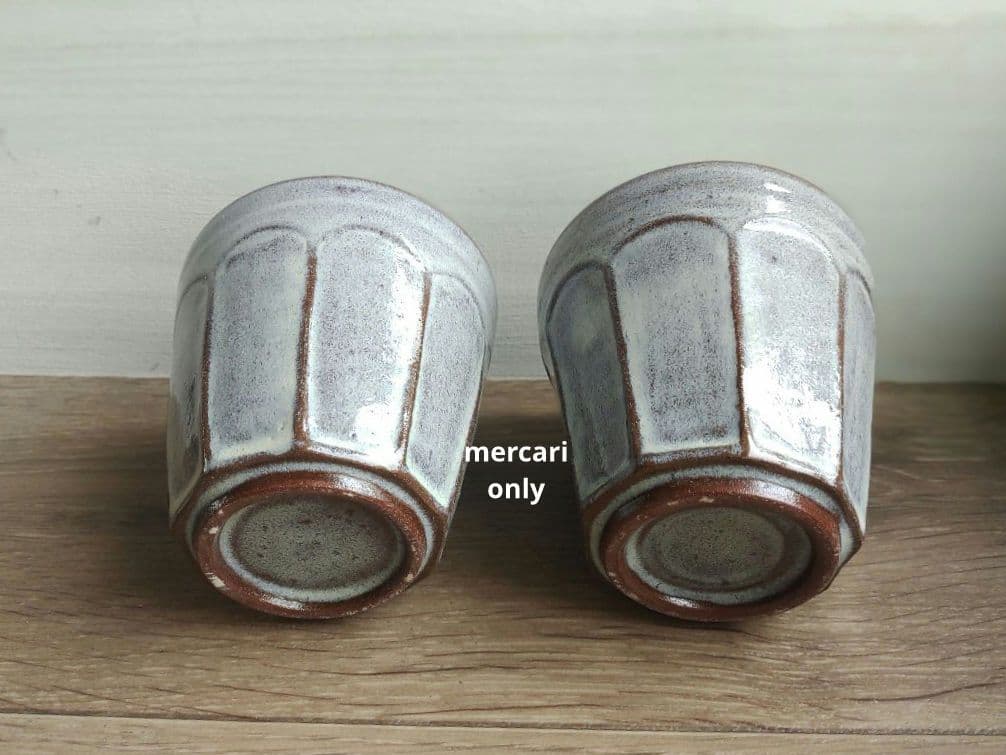 【じゅんさま専用です】薄灰茶　象嵌リーフ深皿26.5cm2枚・湯のみ二つ