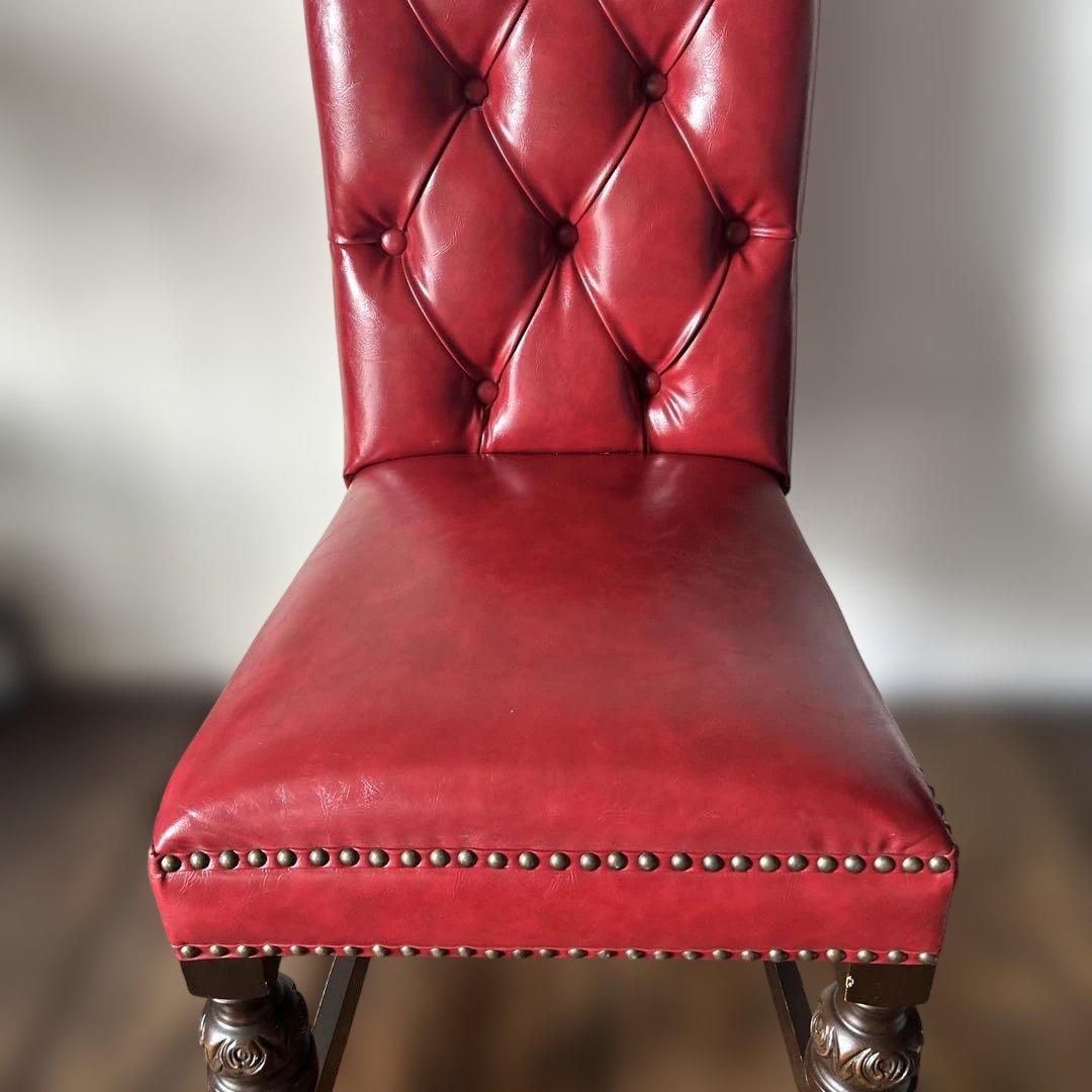 VINCENT ヴィンセント ハイバック ダイニングチェア レッド その②