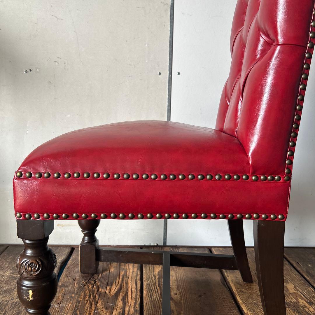 VINCENT ヴィンセント ハイバック ダイニングチェア レッド その②