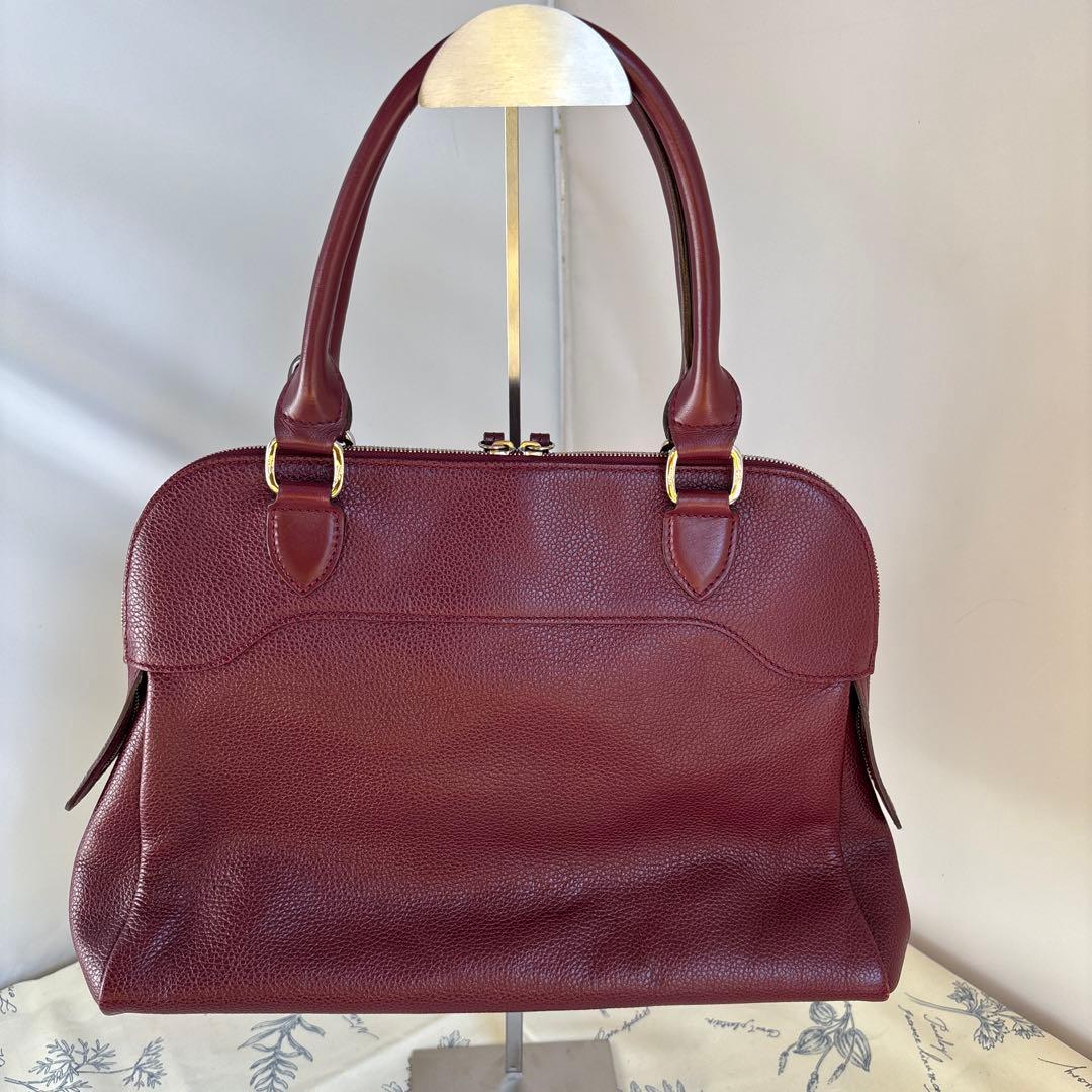 ふ*ん様 ロンシャン2WAYバッグ　シボ革　ワインレッド