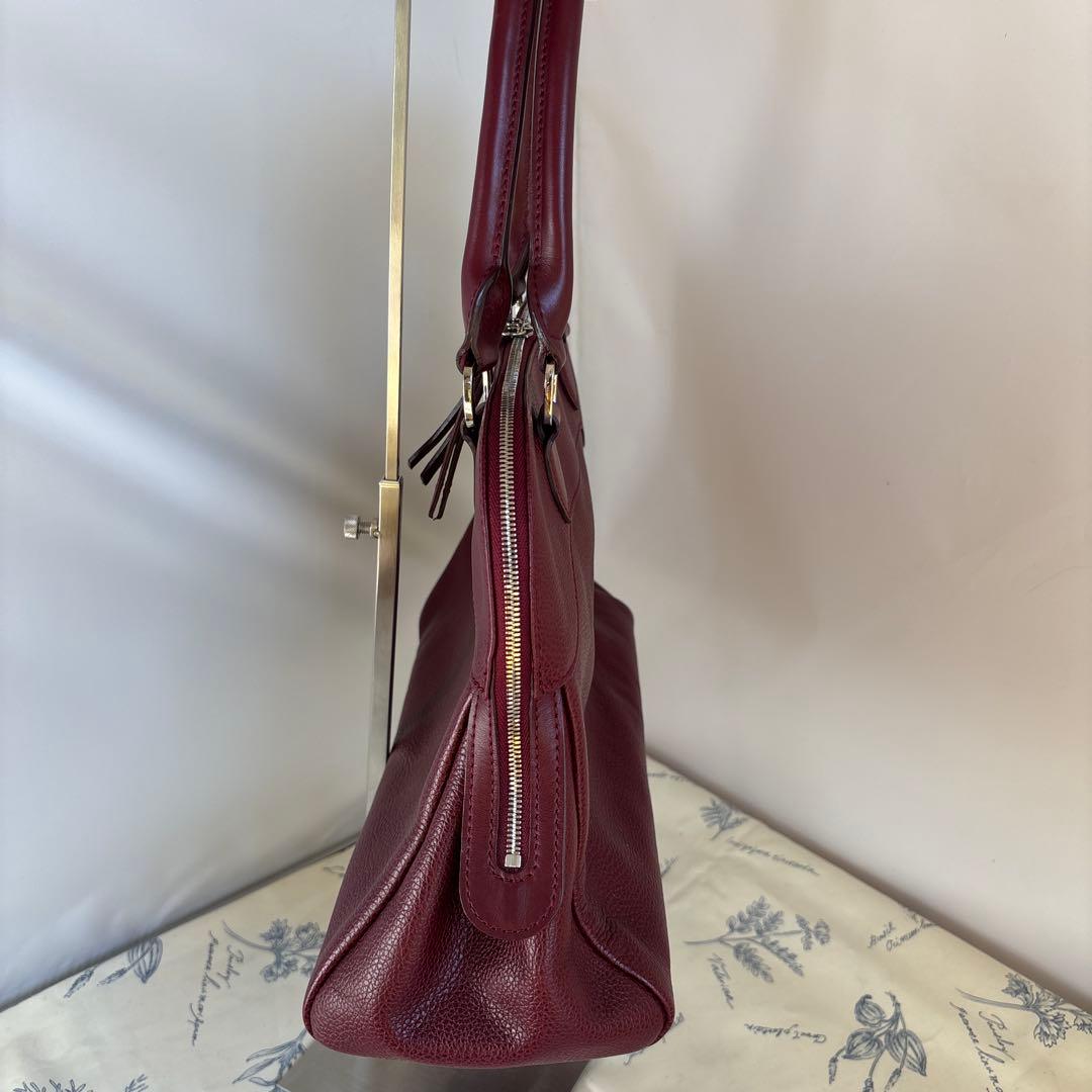 ふ*ん様 ロンシャン2WAYバッグ　シボ革　ワインレッド