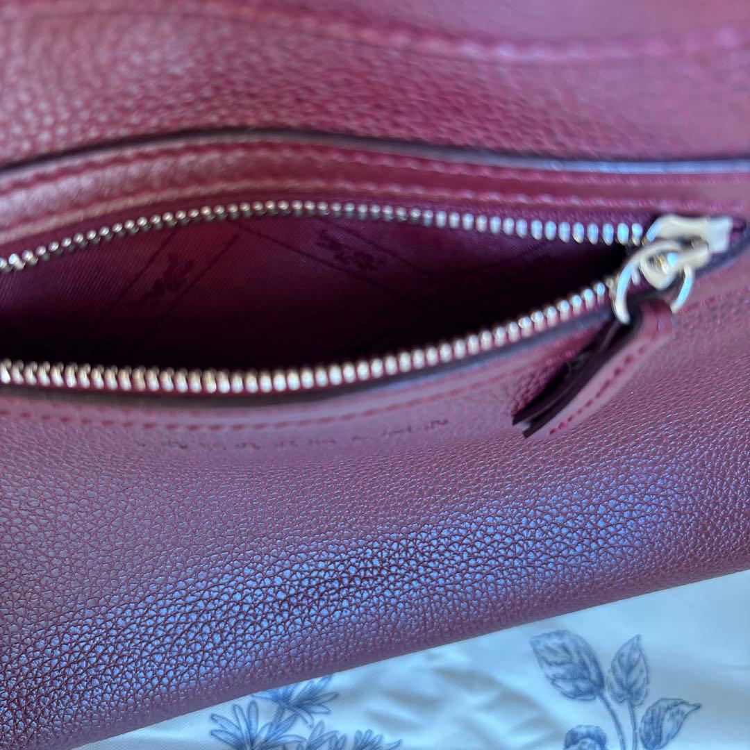 ふ*ん様 ロンシャン2WAYバッグ　シボ革　ワインレッド