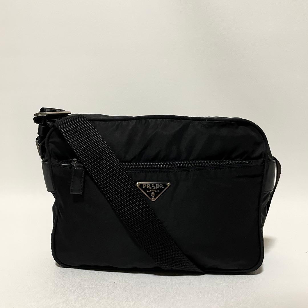 【良品】PRADA プラダ　カメラバッグ　ショルダー　ナイロン　ブラック　斜め掛
