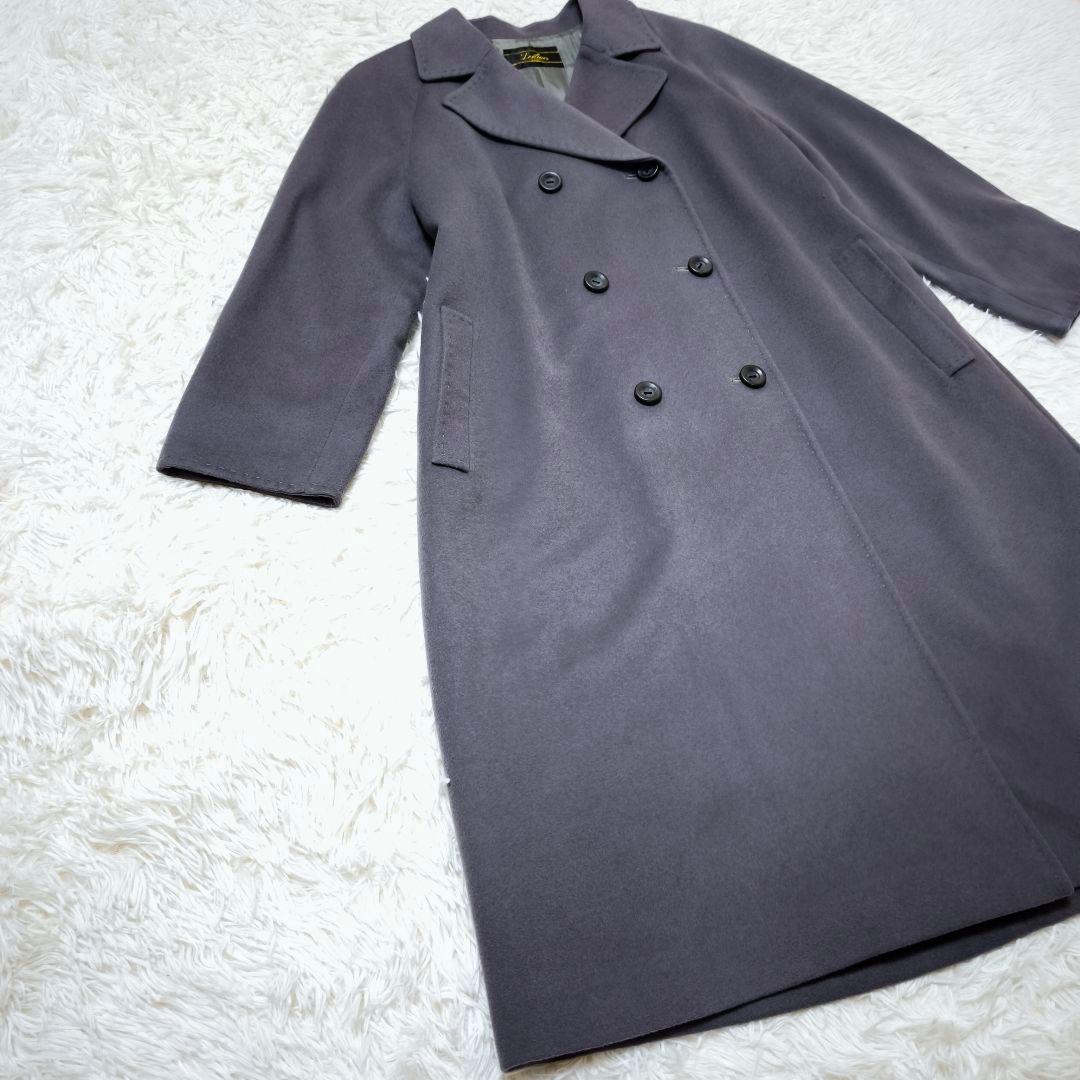 極美品 レリアン Leilianカシミヤ100%ダブルブレスト ロングコート11