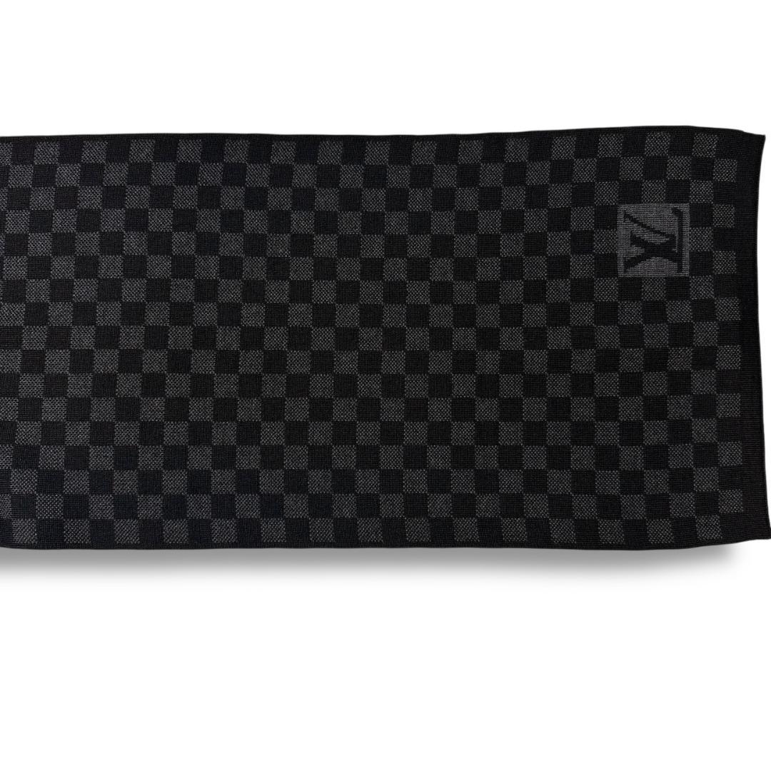 【超美品】LOUIS VUITTON ダミエ グラフィット ウール マフラー