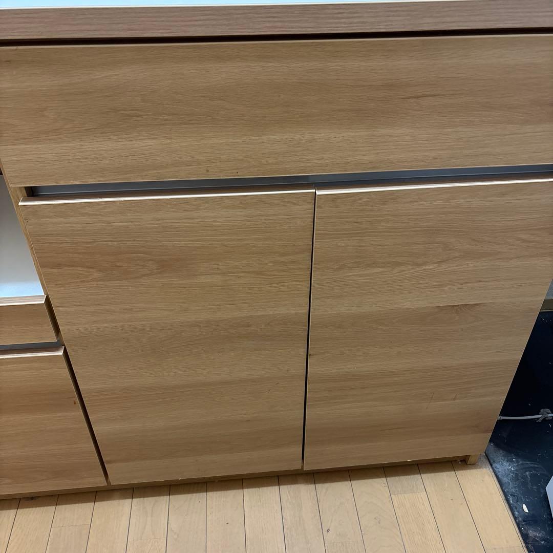 4/25まで掲載 ナチュラルウッド 食器棚 可動棚 収納力