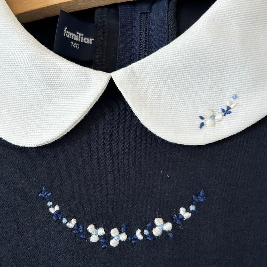 familiar ファミリア　半袖ネイビー　フォーマルワンピース 140