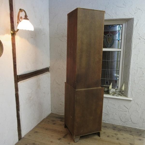 イギリス アンティーク 家具 コーナーキャビネット 飾り棚 英国 6958d