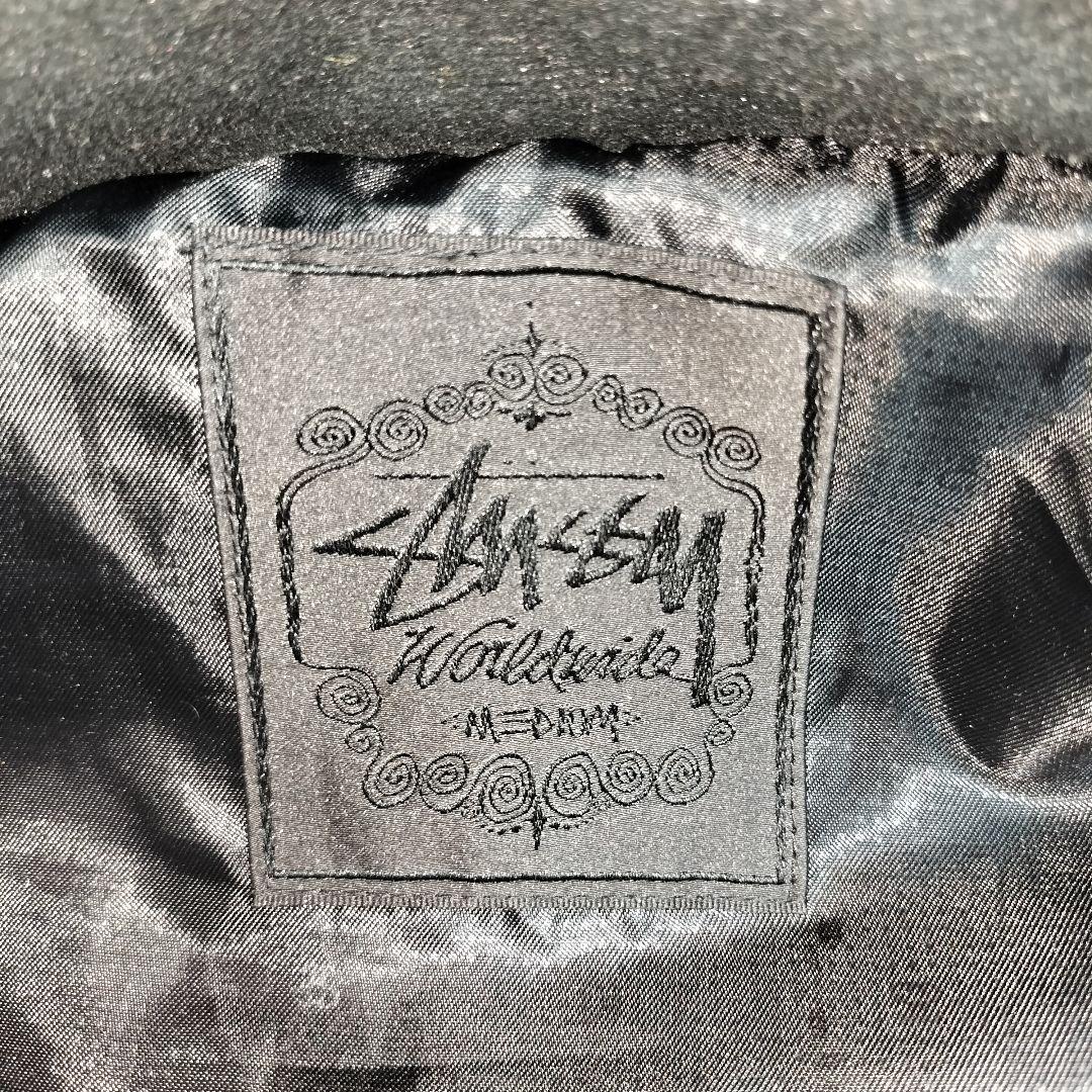 2WAY ダウンベスト Stussy ヘリンボーン モノグラム　グレー　Mサイズ