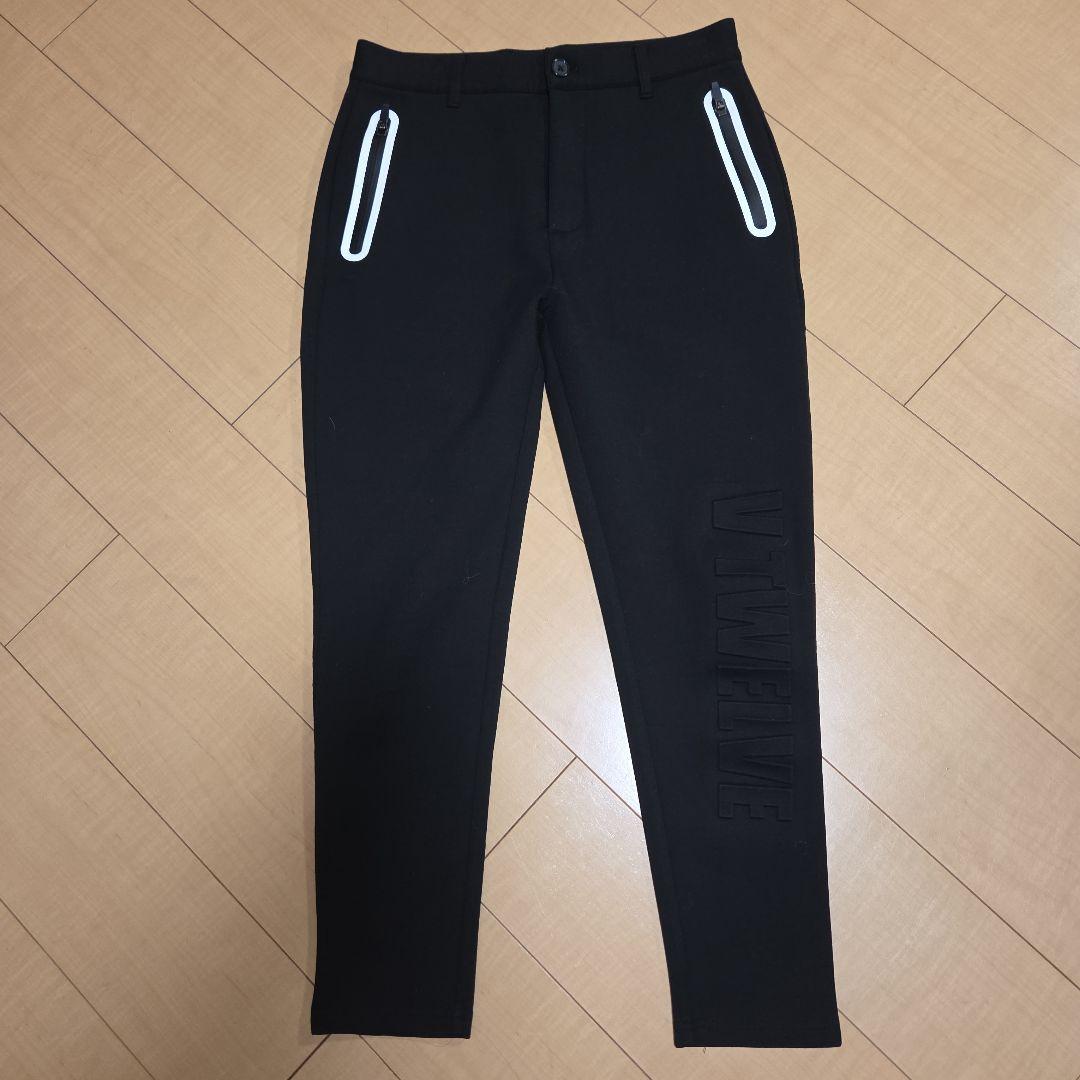 V-TWELVE 黒いパンツ ファスナー付きポケット