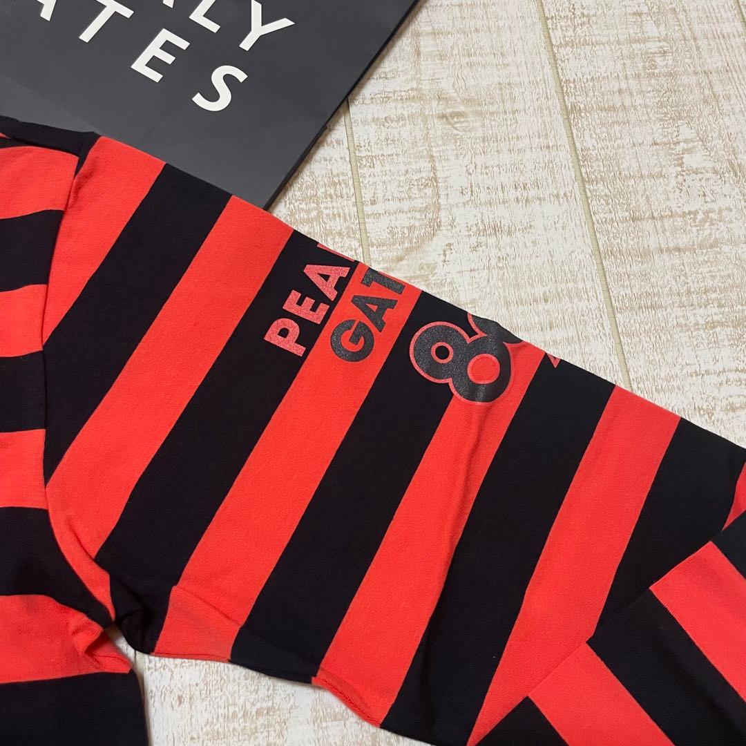 新品 パーリーゲイツ 長袖モックネック ボーダー ブラック Mサイズ（4）