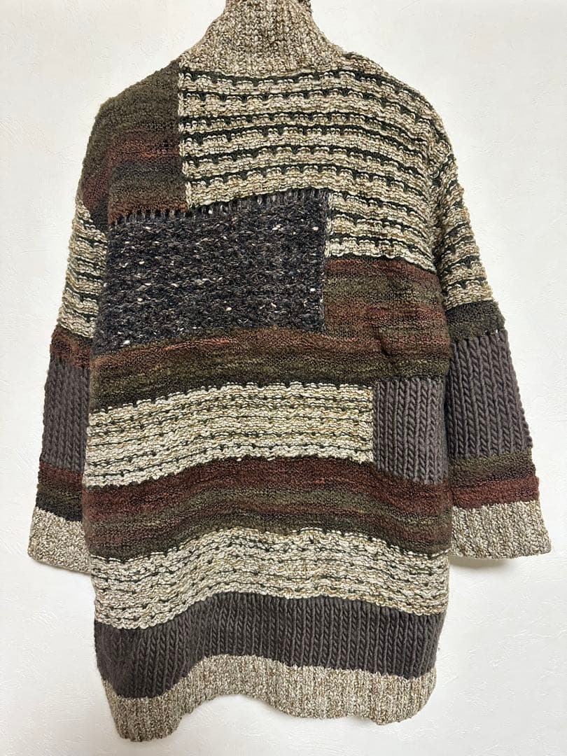 FUGA FUGA ニットコート　ファンシーブロック柄