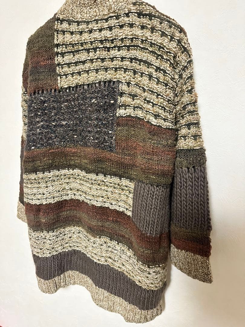 FUGA FUGA ニットコート　ファンシーブロック柄