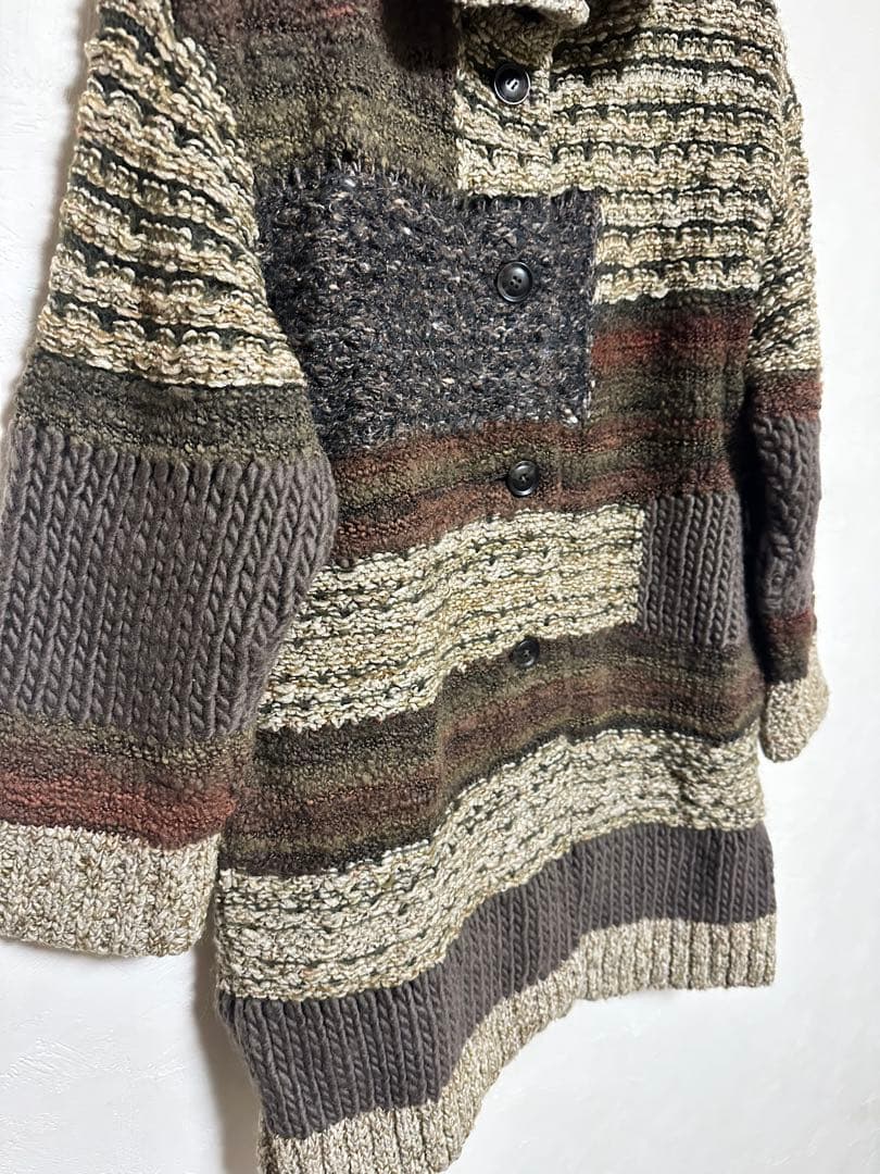 FUGA FUGA ニットコート　ファンシーブロック柄