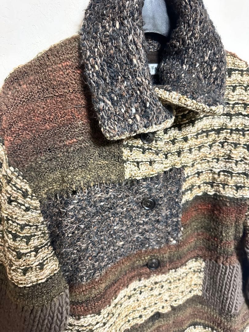 FUGA FUGA ニットコート　ファンシーブロック柄