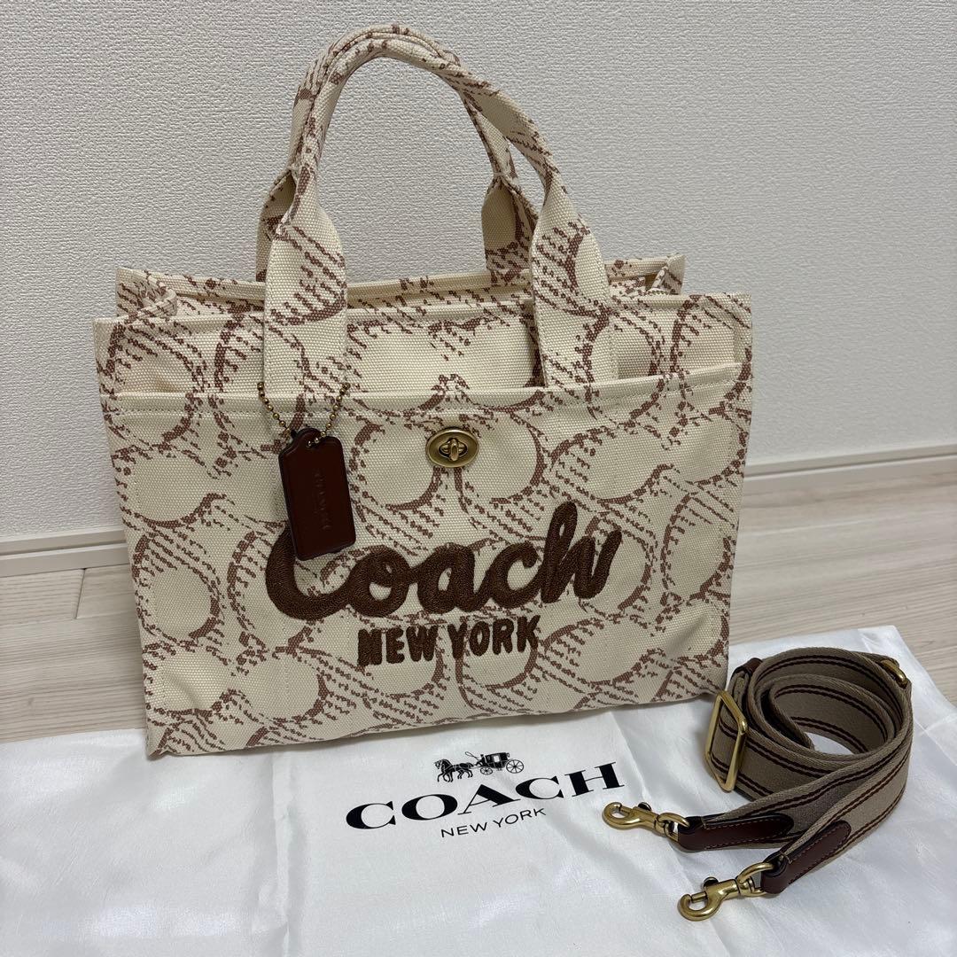 極美品❤️COACH ショルダーバッグ トート2way キャンバス シグネチャー