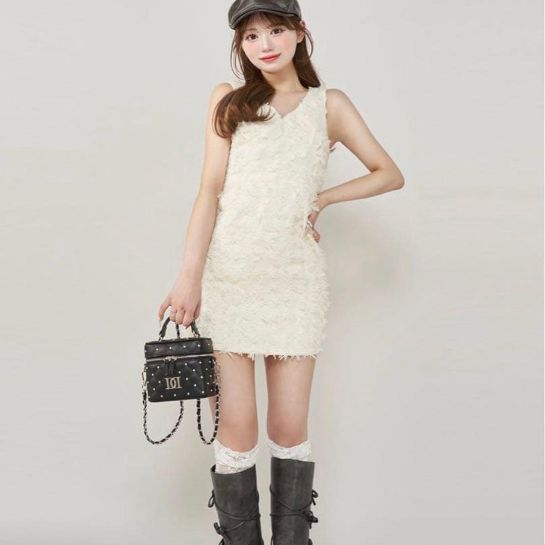 Darich キルティングビジュースクエアミニバック