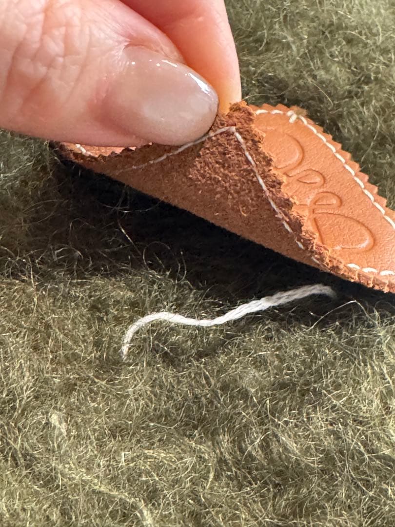 LOEWE 大判　マフラー　オリーブグリーン