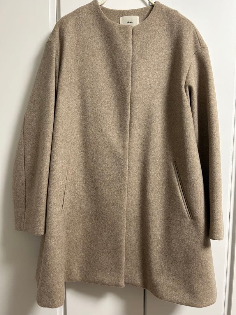 美品 シャルムビーバーAラインコート IENA 36 イエナ ベージュ