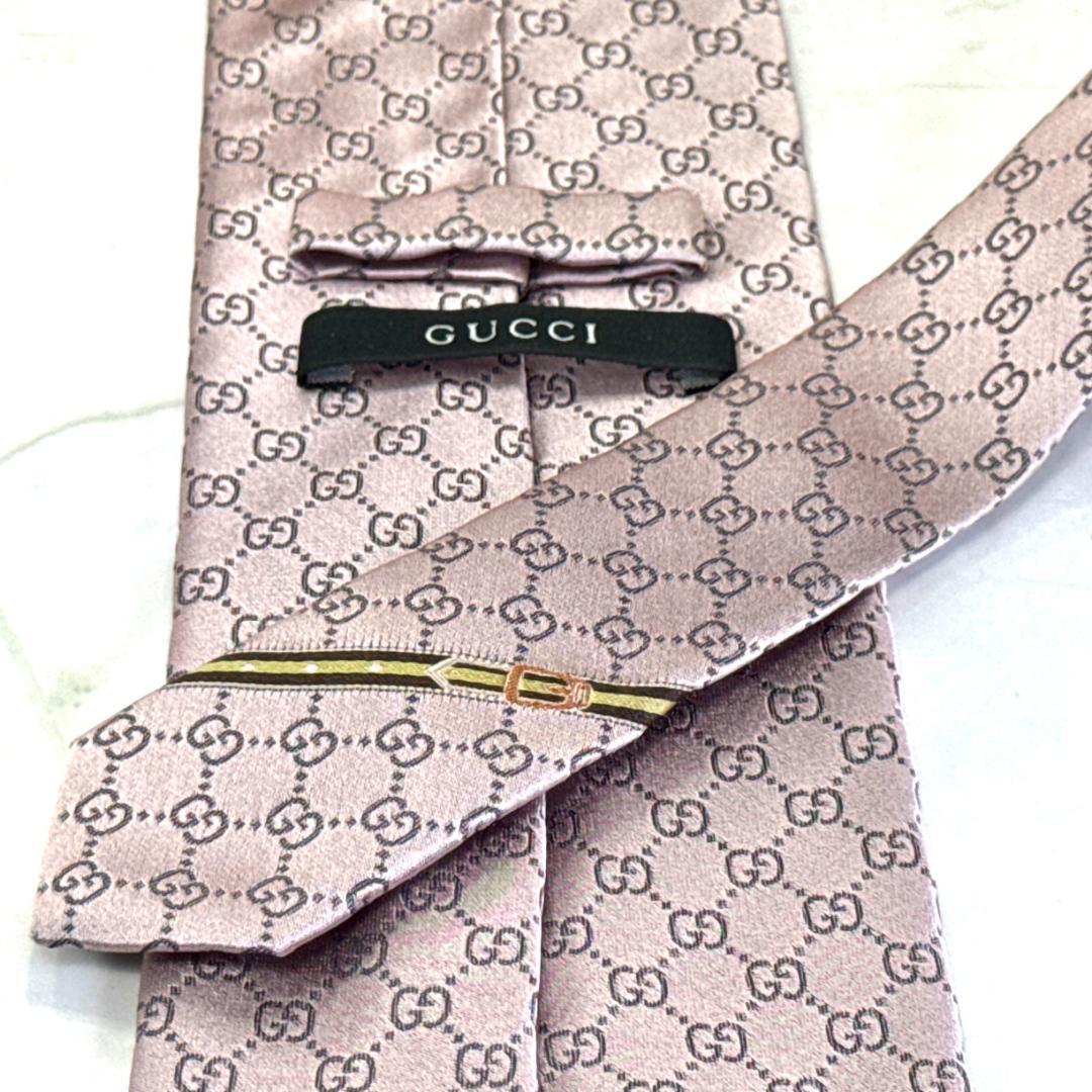 ☆即発 GUCCI GG柄 ネクタイ ピンクベージュ系 上品 シルク フォーマル