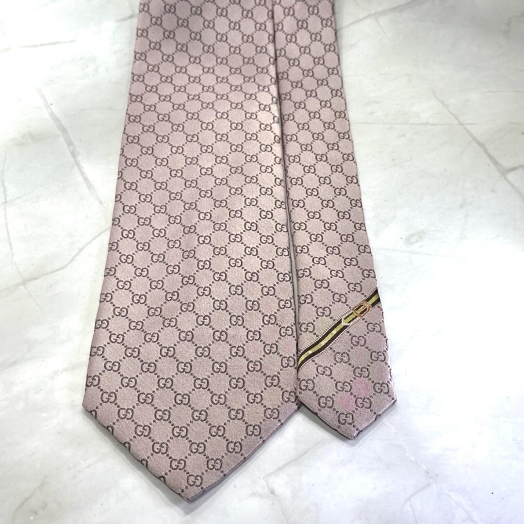 ☆即発 GUCCI GG柄 ネクタイ ピンクベージュ系 上品 シルク フォーマル