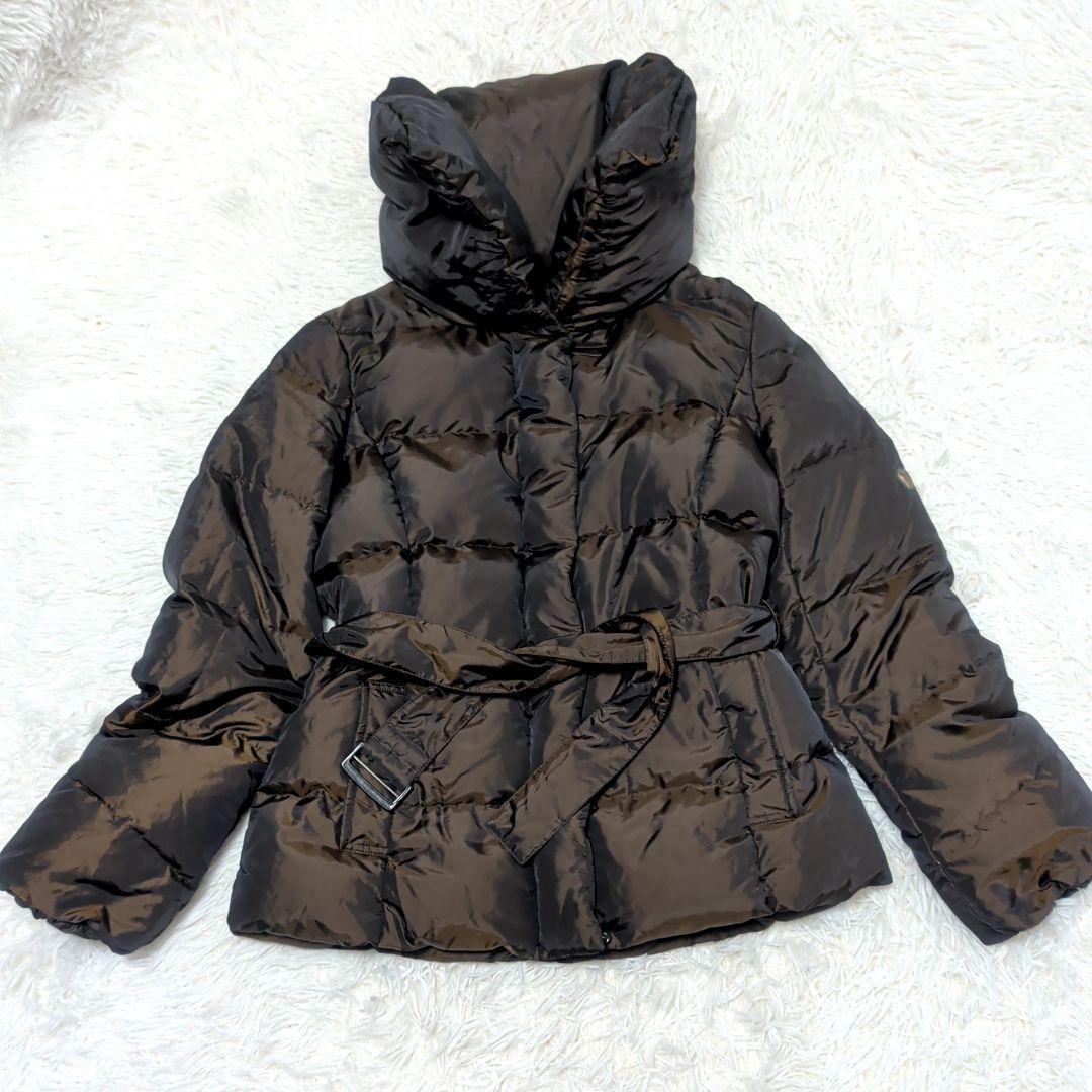 WEEKEND Max Mara ジャケット ダークブラウン 光沢 ベルト付き