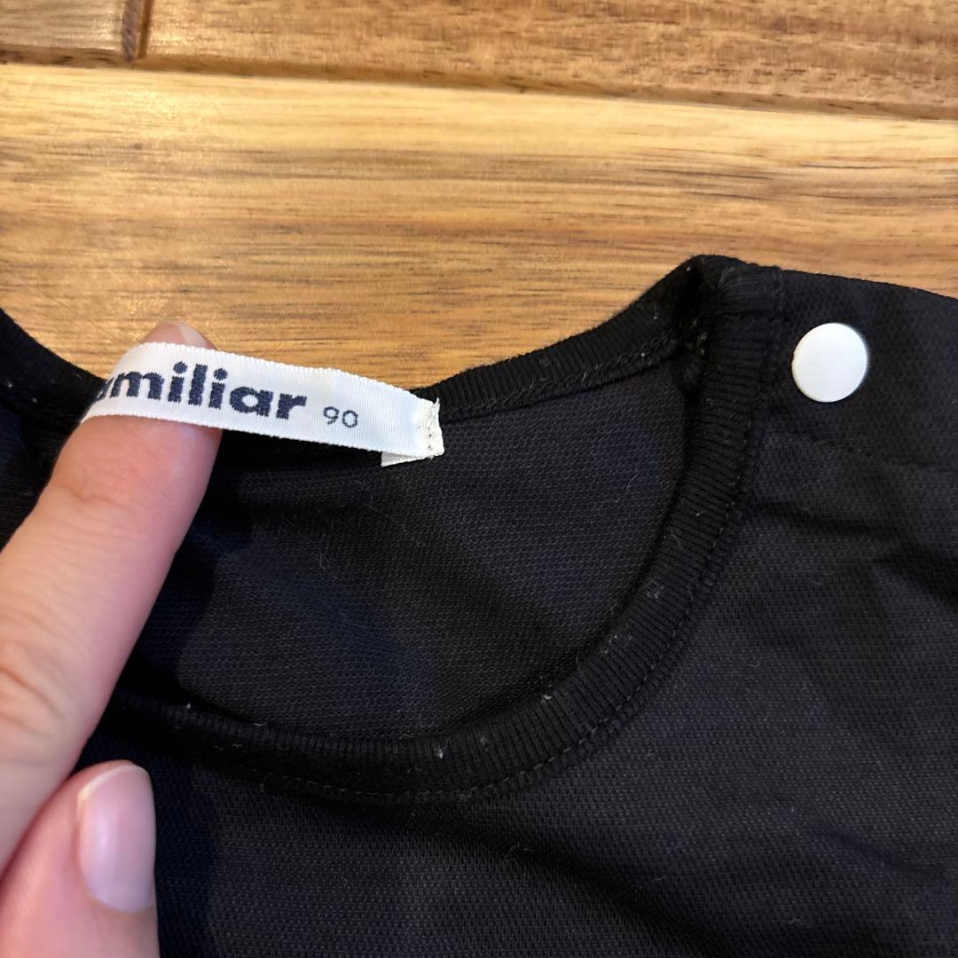 美品　ファミリア　Tシャツ　ショートパンツ　テリア　ギンガムチェック　90