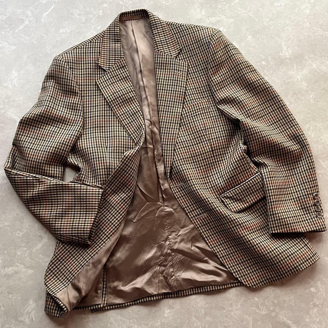極美品☆アクアスキュータム テーラードジャケット M ガンクラブチェック 英国製