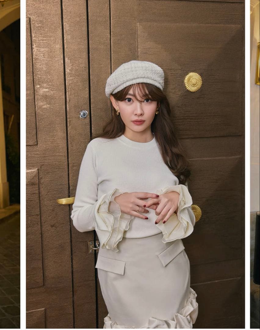 スカート herlipto Volant Mini Skirt ecru