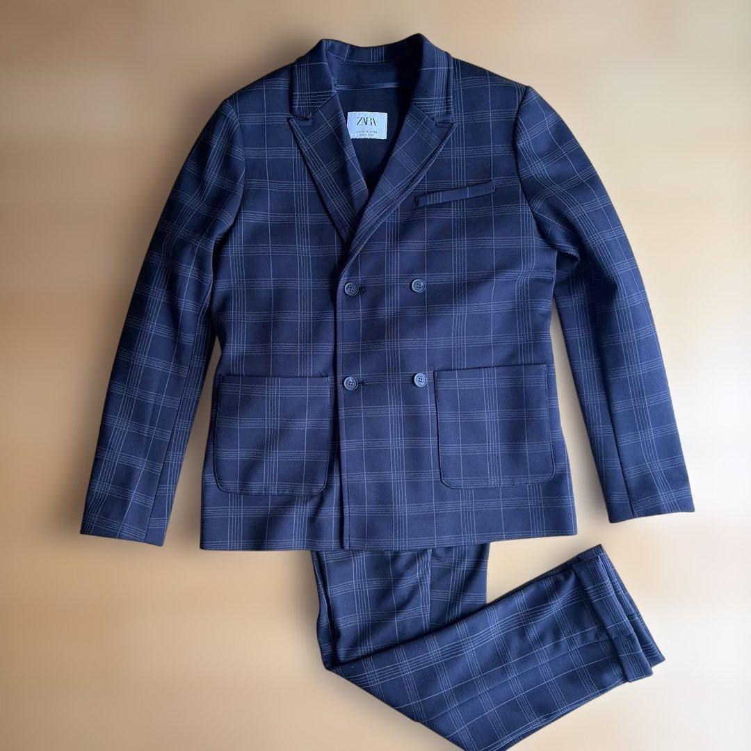 ZARA チェック柄スーツ3点セット13-14 164cm