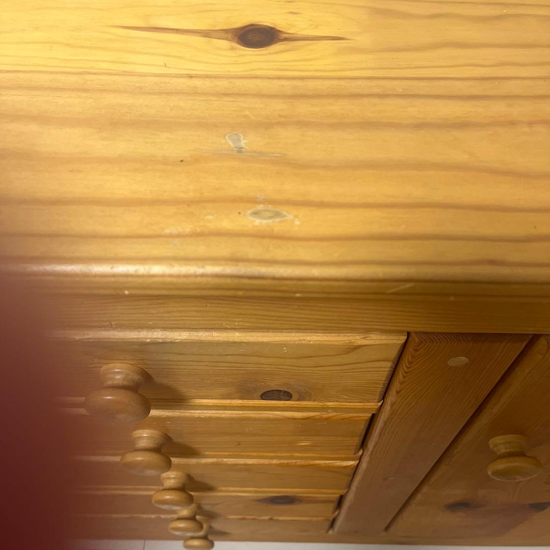 木製チェスト 彫刻　アンファン　カントリー　チェスト　天然木