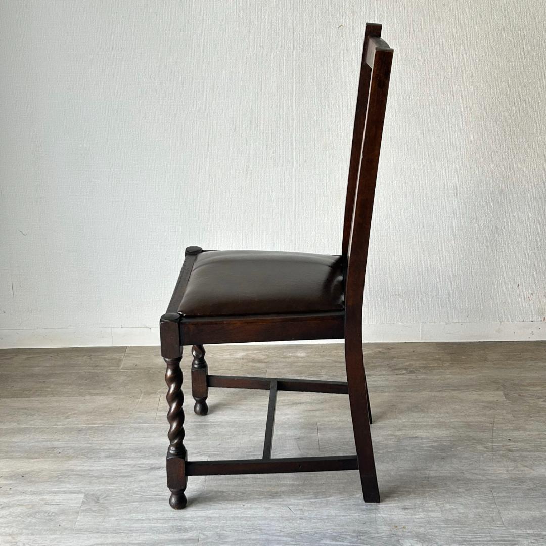 イギリス アンティーク 家具 ハイバック ダイニング チェア 椅子 420A2