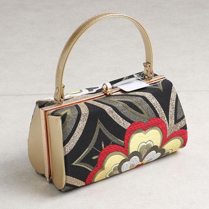 【新品】草履バッグセット モダン古典柄 帯地 　厚底草履　24cm　03090