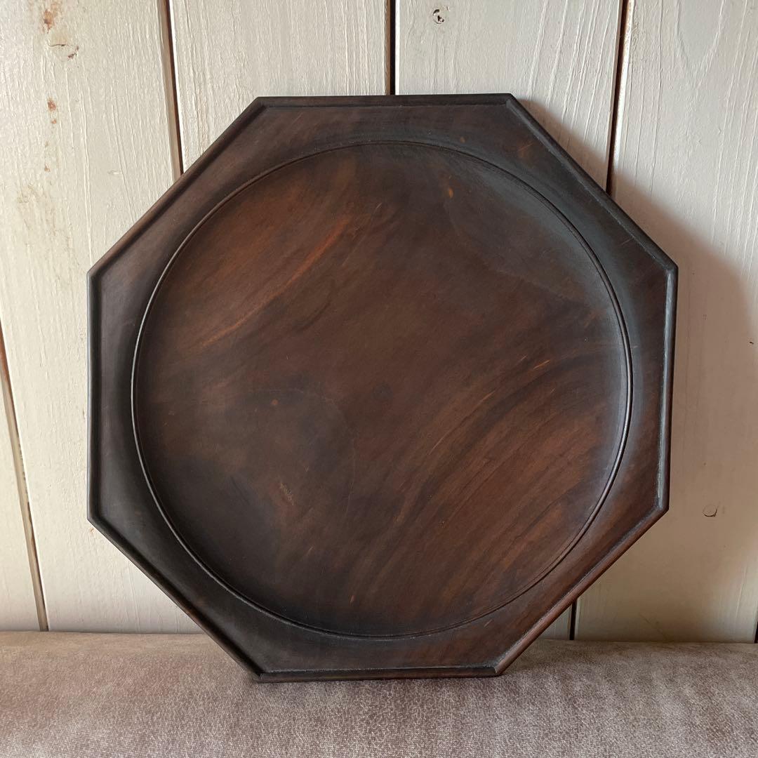 鈴木 潤吾さん：オクトゴナルプレート 8寸 山桜 鉄媒染　アンティーク風