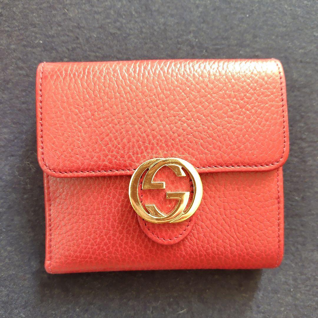 GUCCI レッド 二つ折り財布 箱付き