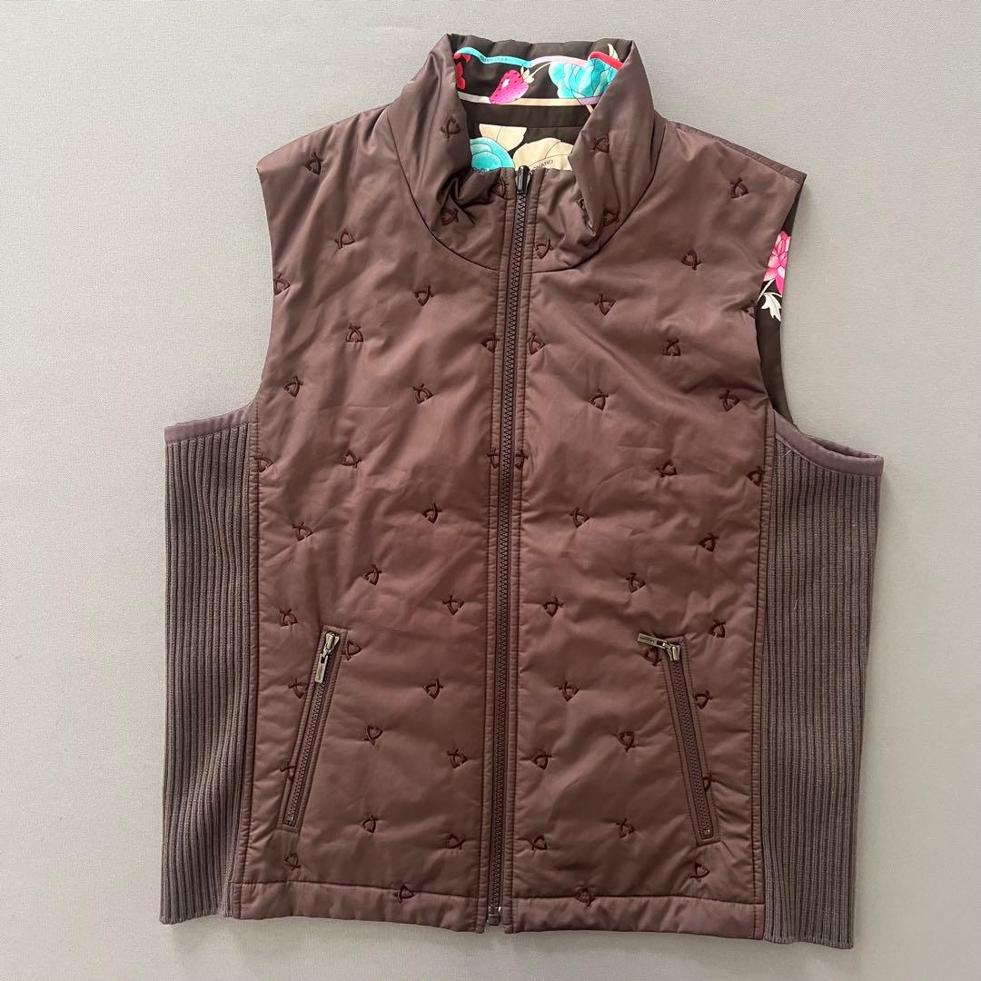 LEONARD レオナール　中綿入り　ダウンベスト　ダウンジャケット　花柄　42