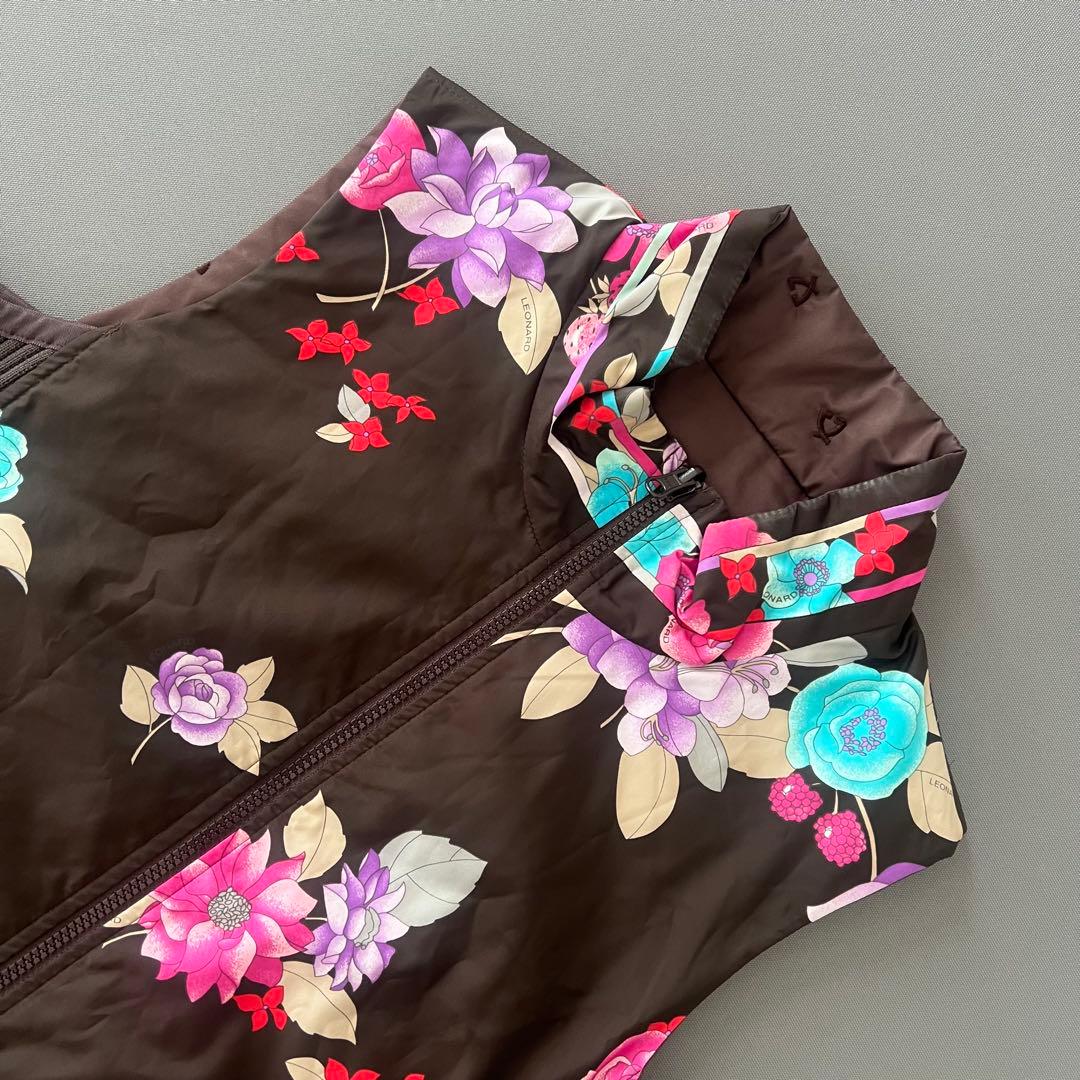 LEONARD レオナール　中綿入り　ダウンベスト　ダウンジャケット　花柄　42