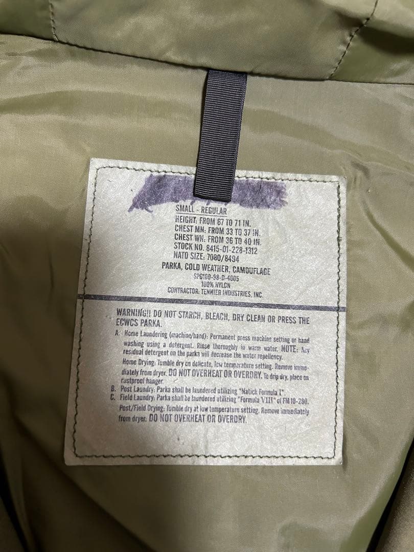 美品90sビンテージECWCS米軍ゴアテックス パーカー軍物ジャケット S-R