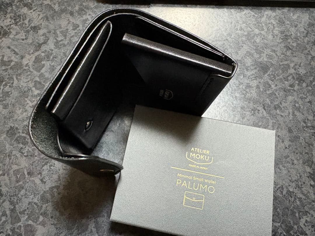 PALUMO ブラック レザー 三つ折り財布