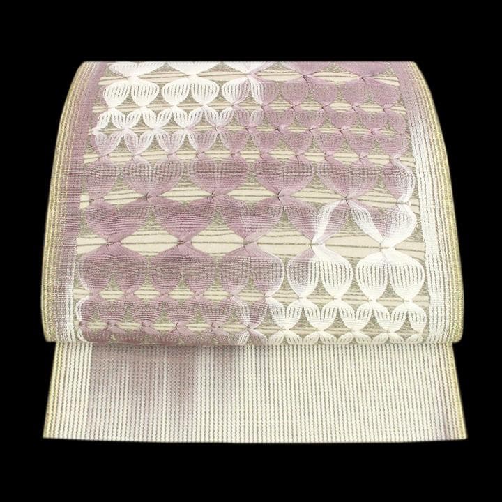 希少色　西陣織の名門【ひなや工房】　ニュアンスカラーの【手組み紐】　新品の袋帯