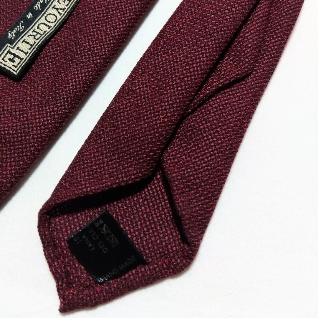 TIEYOURTIE セッテピエゲ ネクタイ ソリッドタイ ワインレッド ウール