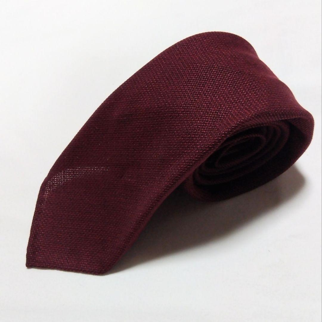 TIEYOURTIE セッテピエゲ ネクタイ ソリッドタイ ワインレッド ウール